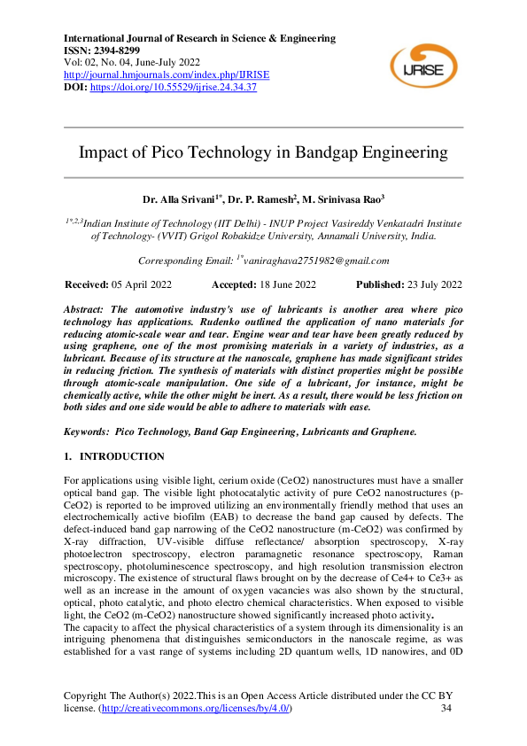 (PDF) Impact of Pico Technology in Bandgap Engineering
