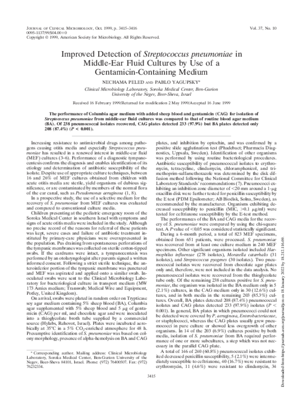 (PDF) Improved Detection of Streptococcus pneumoniae in Middle-Ear ...