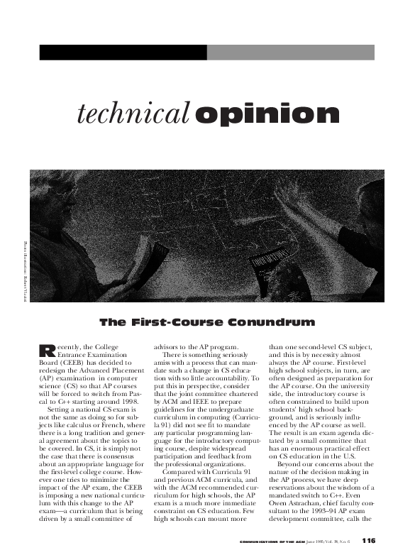 (PDF) The first-course conundrum, why change?