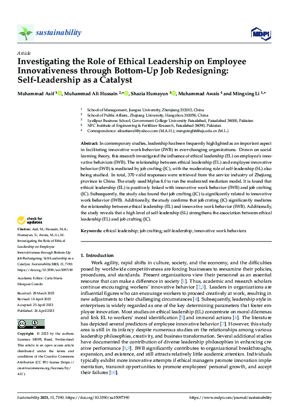 (PDF) Investigating the Role of Ethical Leadership on Employee ...