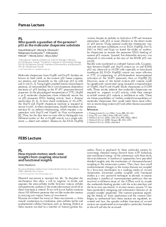 (PDF) Who guards a guardian of the genome ? p 53 as the molecular ...