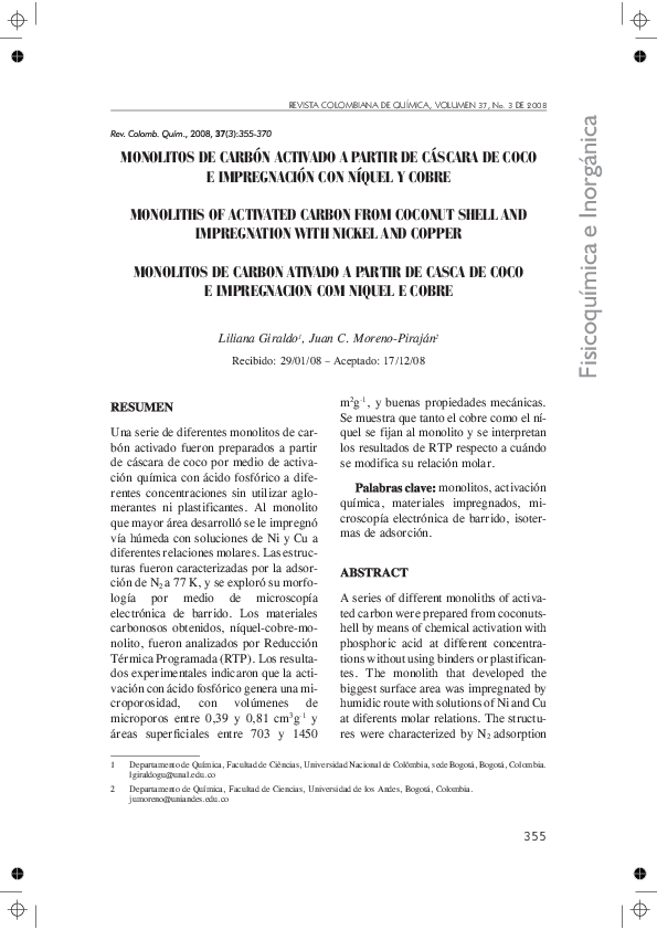 (PDF) Monoliths of Activated Carbon from Coconut Shell and Impregnation ...