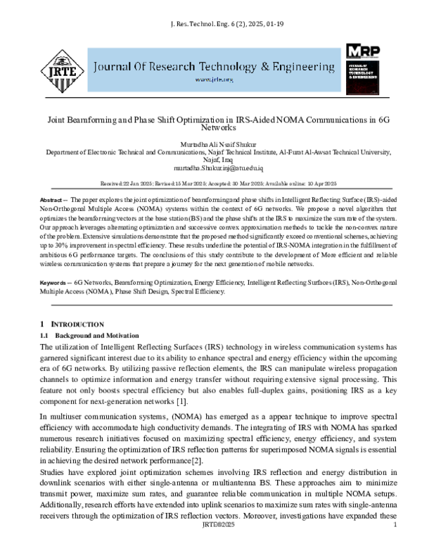(PDF) Joint Beamforming and Phase Shift Optimization in IRS-Aided NOMA ...