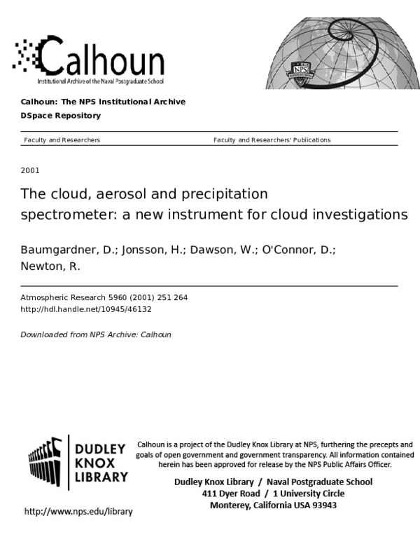 (PDF) The cloud, aerosol and precipitation spectrometer: a new ...