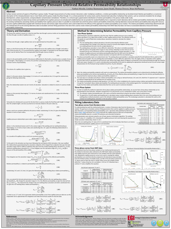 (PDF) Capillary Pressure Derived Relative Permeability Relationships