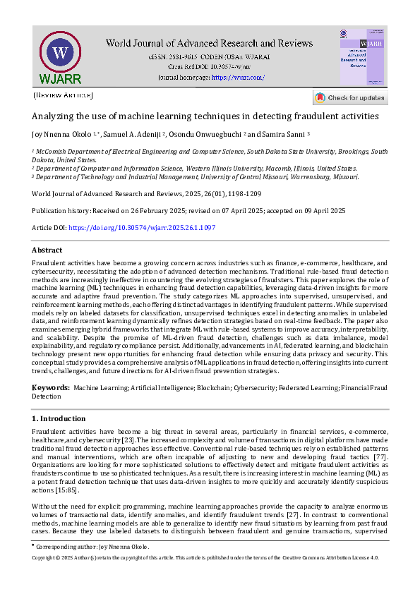 (PDF) Analyzing the use of machine learning techniques in detecting ...