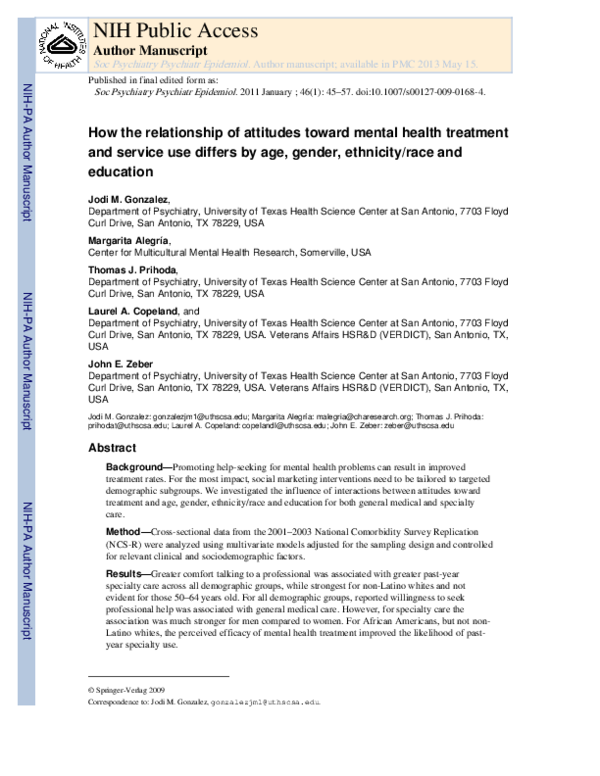 (PDF) How the relationship of attitudes toward mental health treatment ...