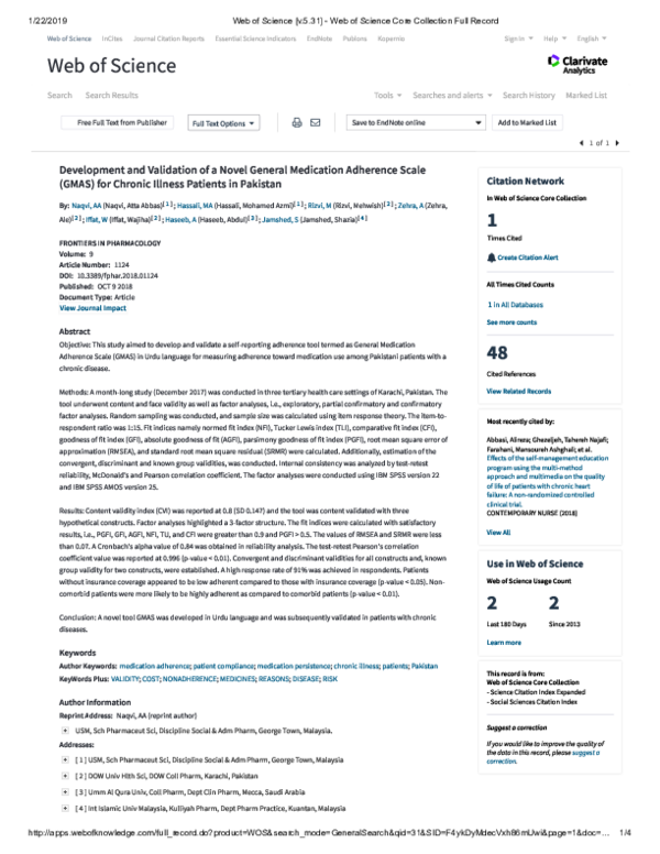 (PDF) Development and Validation of a Novel General Medication ...