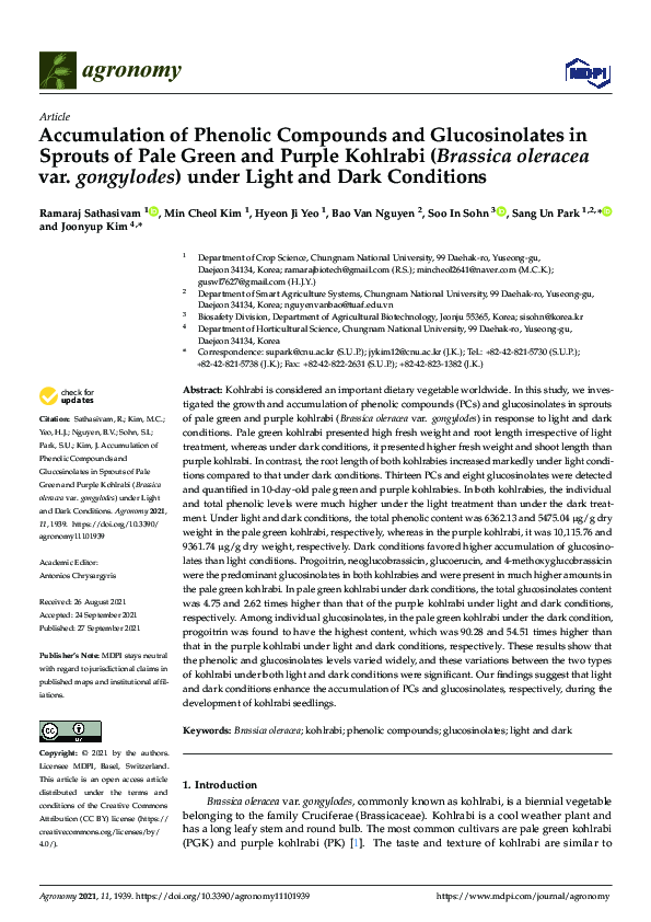 (PDF) Accumulation of Phenolic Compounds and Glucosinolates in Sprouts ...