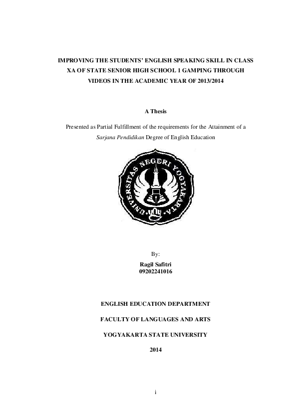 (PDF) Improving the Students’ English Speaking Skill in Class Xa of ...