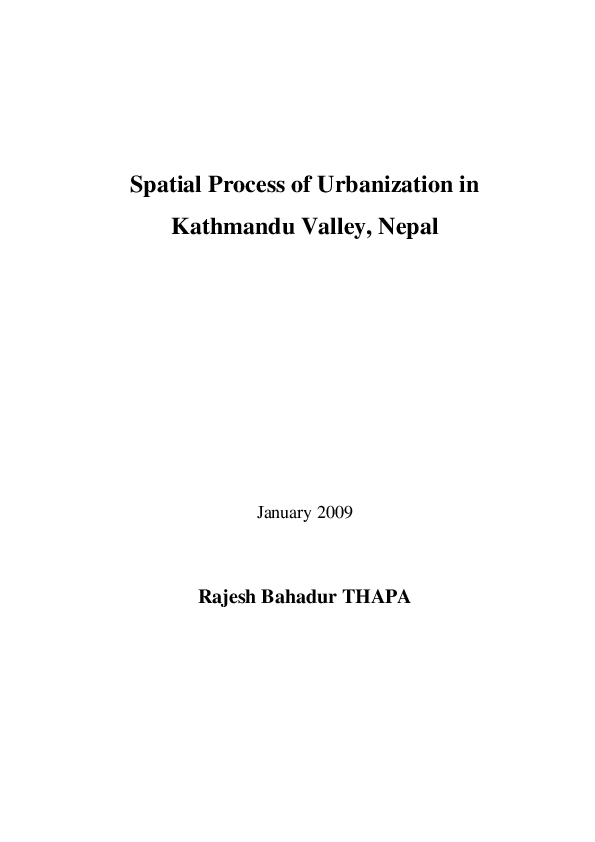 (PDF) Spatial process of urbanization in Kathmandu valley, Nepal