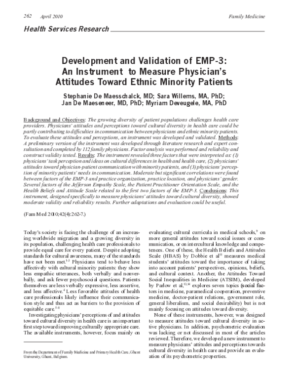 (PDF) Development and validation of EMP-3: an instrument to measure ...