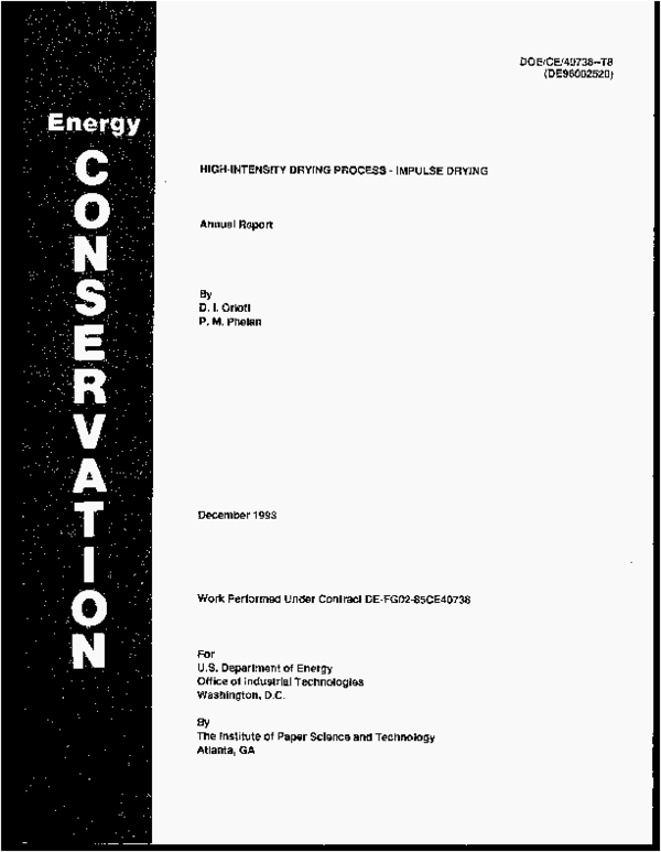 (PDF) High-intensity drying processes: Impulse drying. Annual report