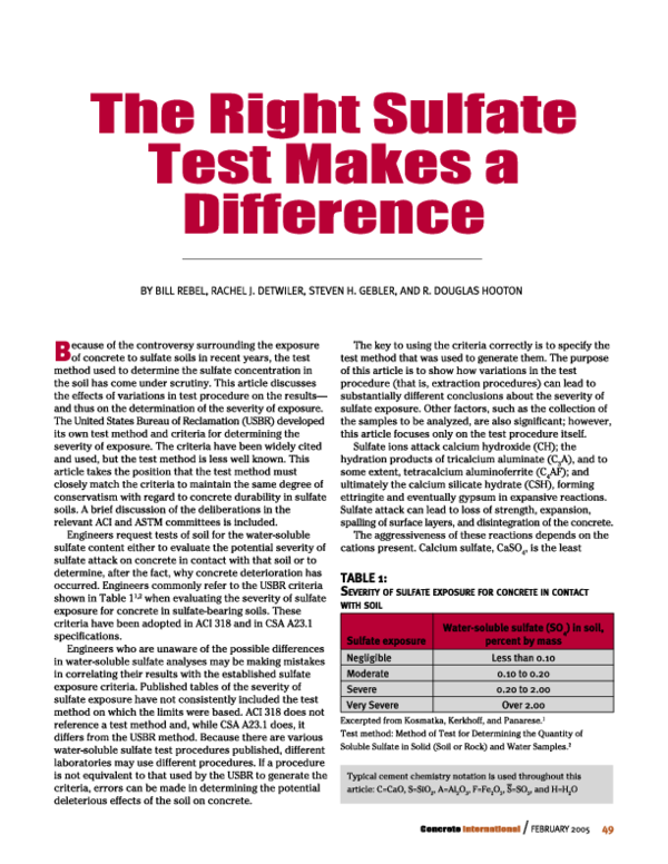 (PDF) The Right Sulfate Test Makes a Difference