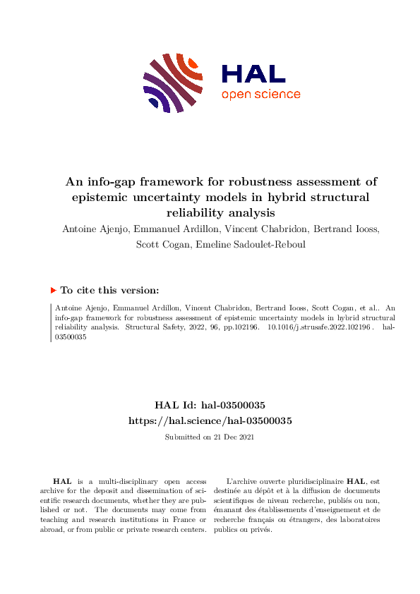 (PDF) An info-gap framework for robustness assessment of epistemic ...