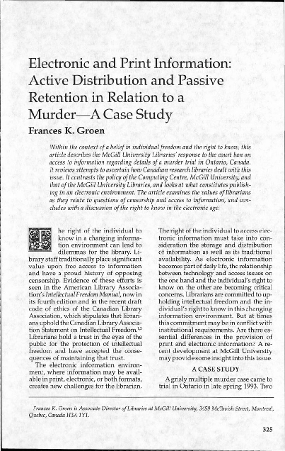 (PDF) Electronic and Print Information: Active Distribution and Passive ...