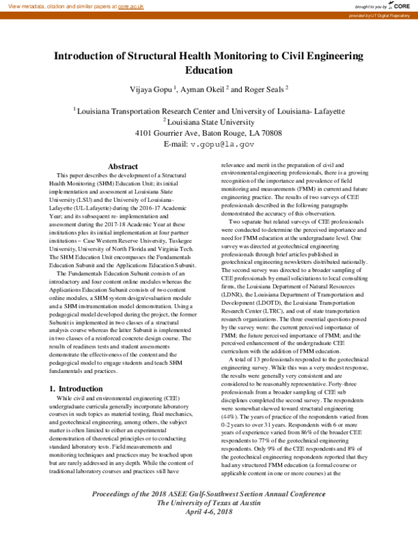 (PDF) Introduction of Structural Health Monitoring to Civil Engineering ...