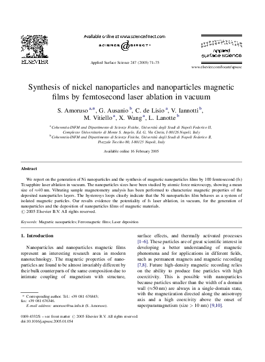 (PDF) Synthesis of nickel nanoparticles and nanoparticles magnetic ...