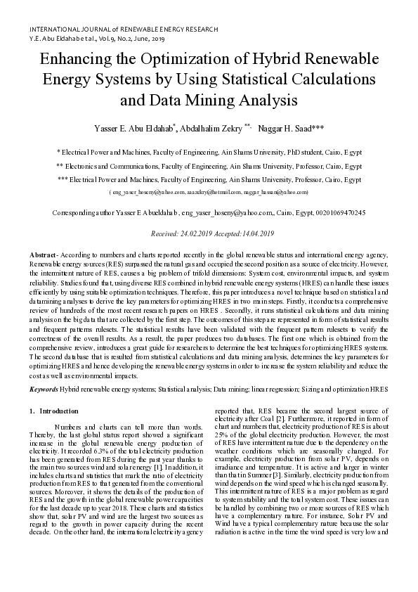 (PDF) Enhancing the Optimization of Hybrid Renewable Energy Systems by ...