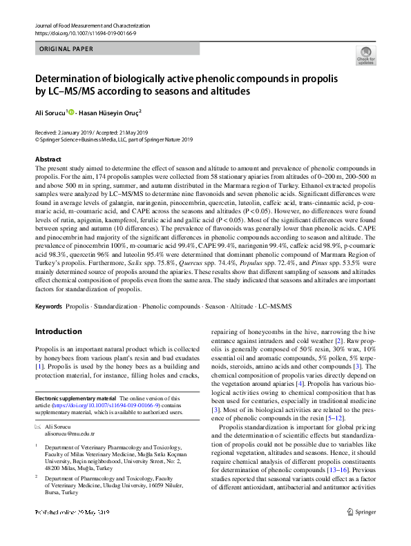 (PDF) Determination of biologically active phenolic compounds in ...