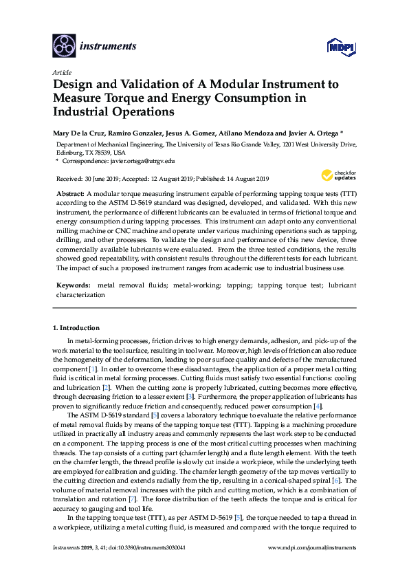 (PDF) Design and Validation of A Modular Instrument to Measure Torque ...