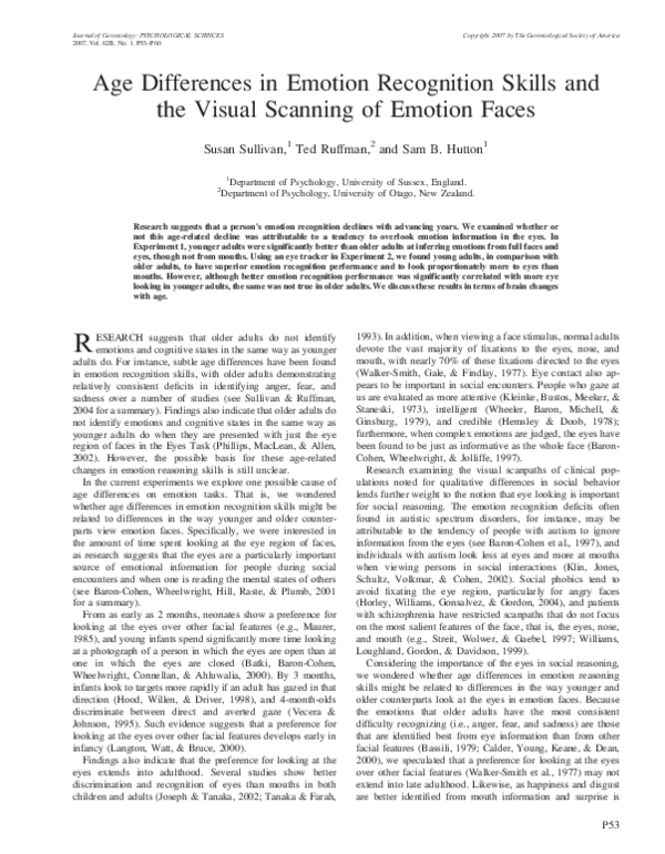 (PDF) Age Differences in Emotion Recognition Skills and the Visual ...