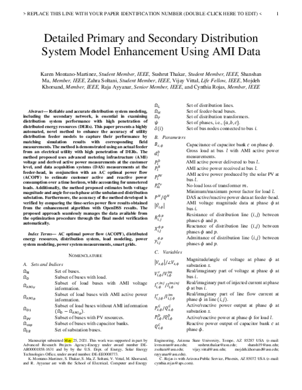 (PDF) Detailed Primary and Secondary Distribution System Model ...
