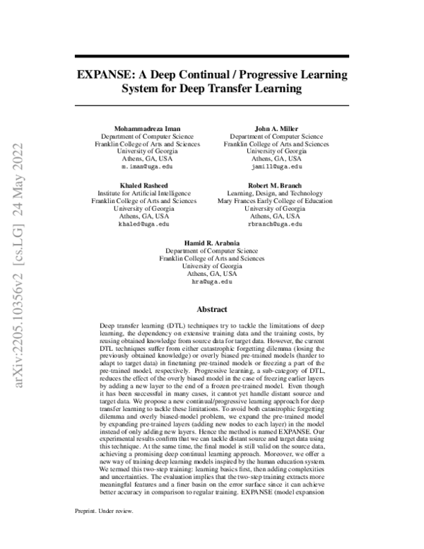 (PDF) EXPANSE: A Deep Continual / Progressive Learning System for Deep ...