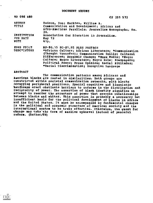 (PDF) Communication and Development: African and Afro-American ...