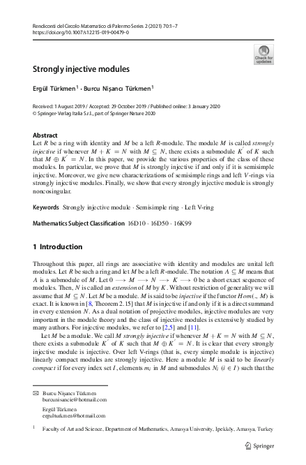 (PDF) Strongly injective modules