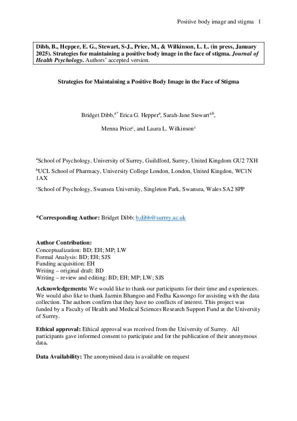(PDF) Strategies for Maintaining a Positive Body Image in the Face of ...