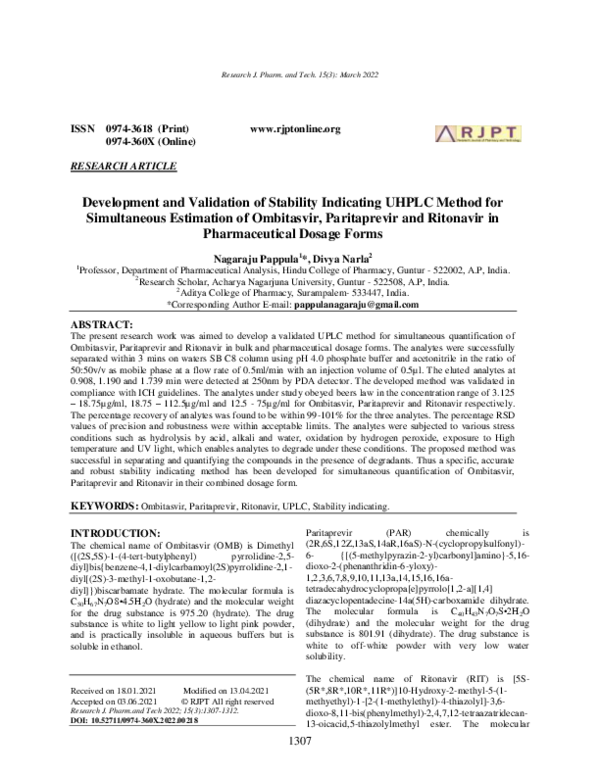 (PDF) Development and Validation of Stability Indicating UHPLC Method ...