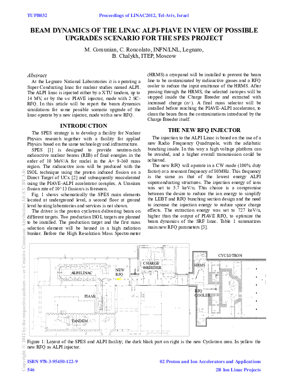 (PDF) Beam Dynamics of the Linac ALPI-PIAVE in View of Possible ...