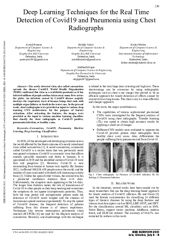 (PDF) Deep Learning Techniques for the Real Time Detection of Covid19 ...