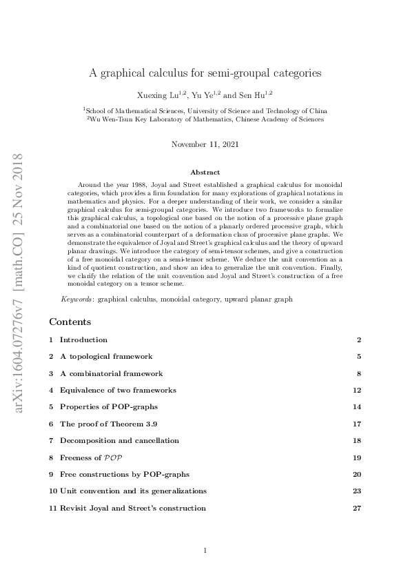 (PDF) A graphical calculus approach to planar st graphs