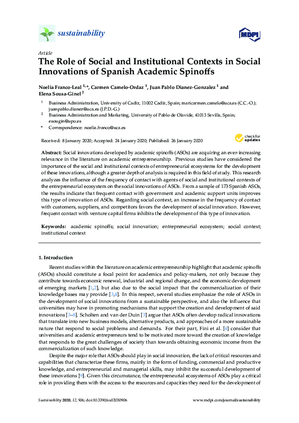 (PDF) The Role of Social and Institutional Contexts in Social ...