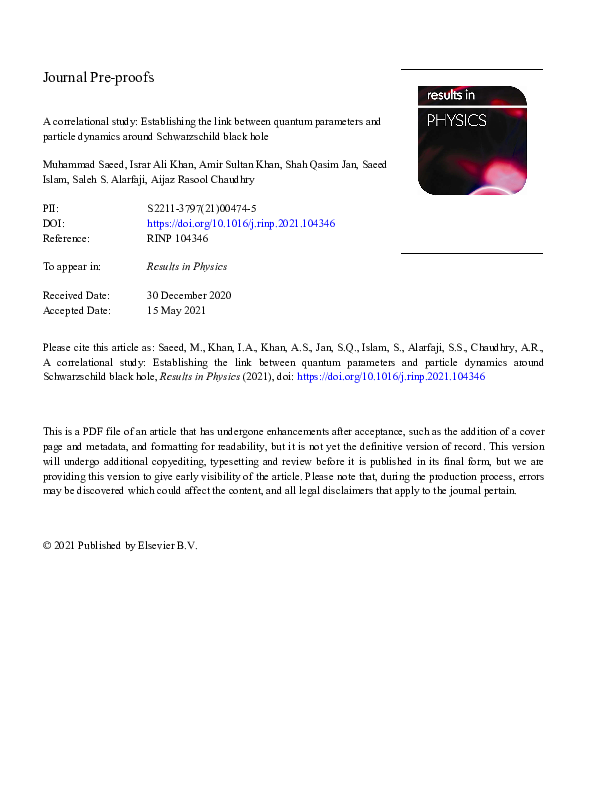 (PDF) A correlational study: Establishing the link between quantum ...