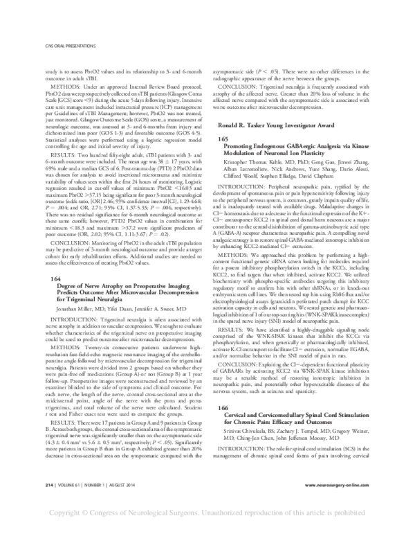 (PDF) Ronald R. Tasker Young Investigator Award 165 Promoting ...