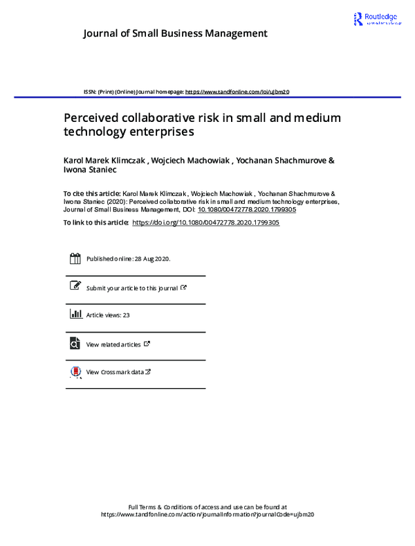 (PDF) Perceived collaborative risk in small and medium technology ...