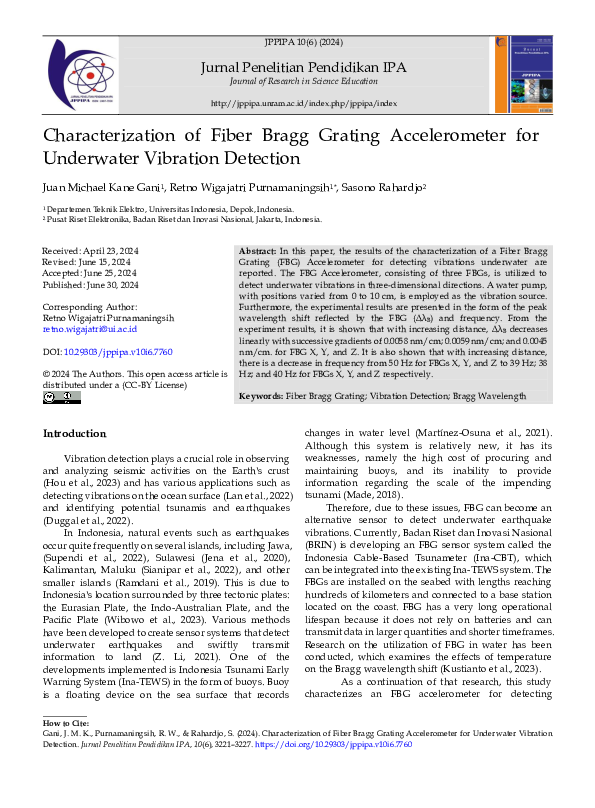(PDF) Characterization of Fiber Bragg Grating Accelerometer for ...