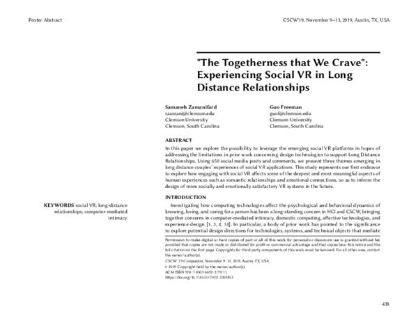 (PDF) The Togetherness that We Crave