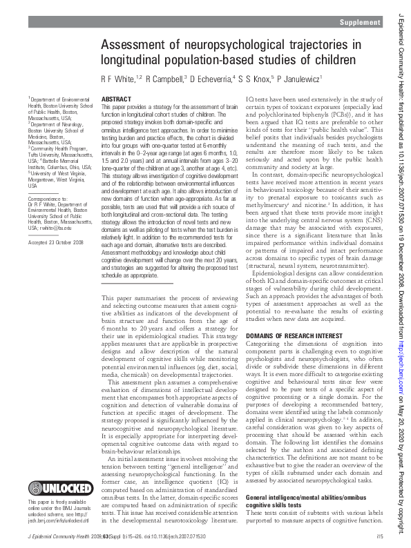 (PDF) Assessment of neuropsychological trajectories in longitudinal ...