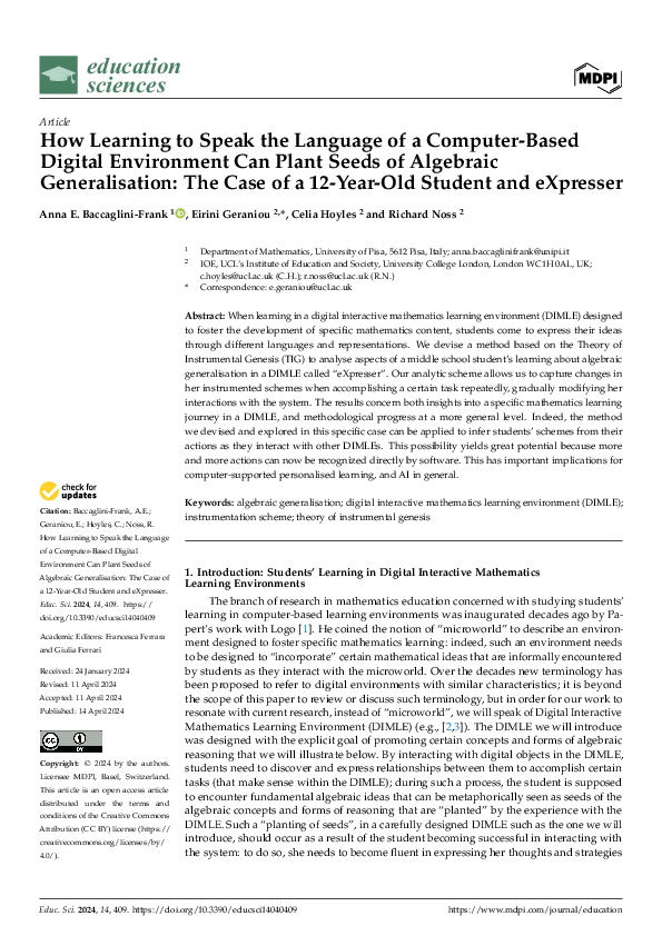 (PDF) How Learning to Speak the Language of a Computer-Based Digital ...
