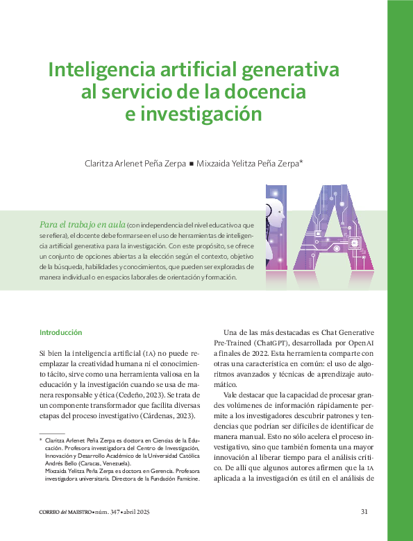 (PDF) Inteligencia artificial generativa al servicio de la docencia e ...