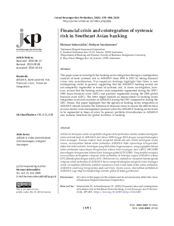 (PDF) Assessing the effects of the Asian financial crisis on banking ...