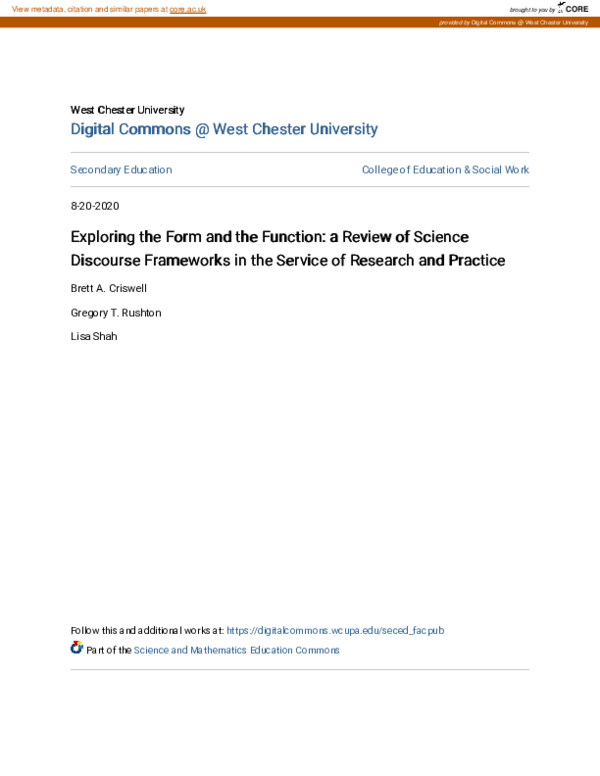 (PDF) Exploring the Form and the Function: a Review of Science ...