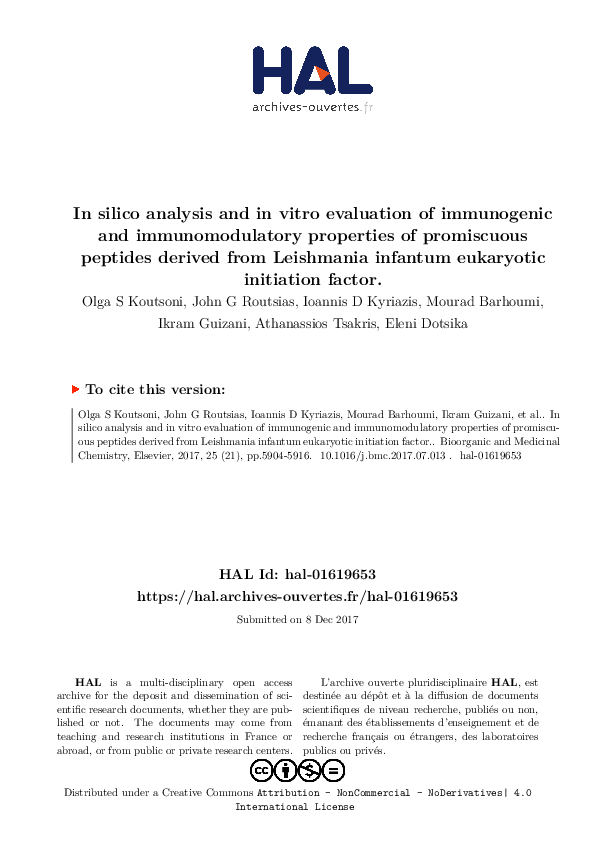 (PDF) In silico analysis and in vitro evaluation of immunogenic and ...