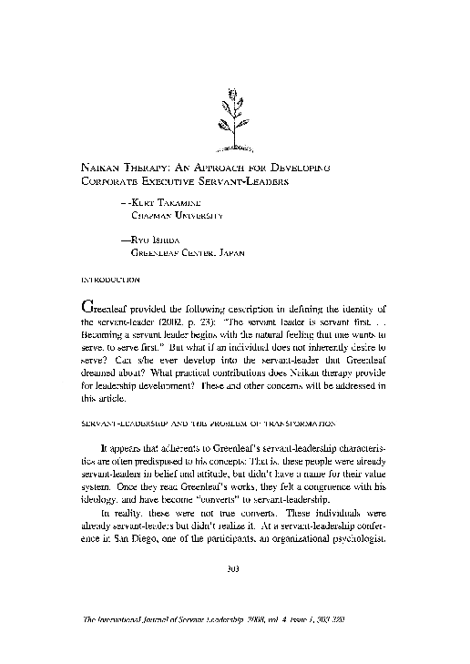 (PDF) Naikan Therapy: An Approach for Developing Corporate Executive ...
