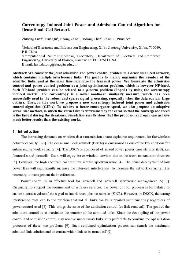 (PDF) Correntropy induced joint power and admission control algorithm ...