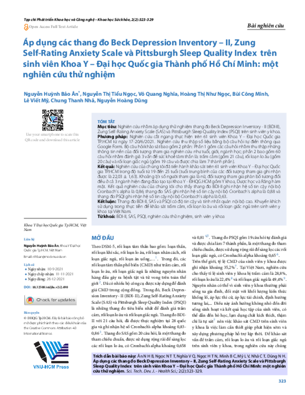 (PDF) Application of the Beck Depression Inventory – II, Zung Self ...